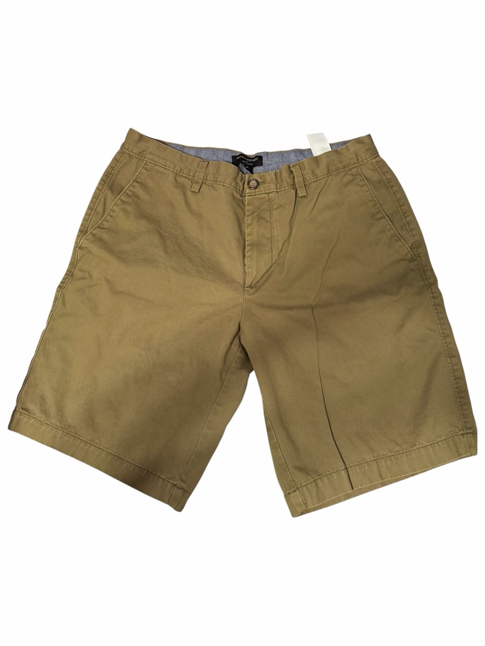 Banana Republic Men's Olive-Tan Flat Front Shorts